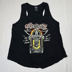 Aerosmith Let the Music do the Talking Black Printed Tank Top